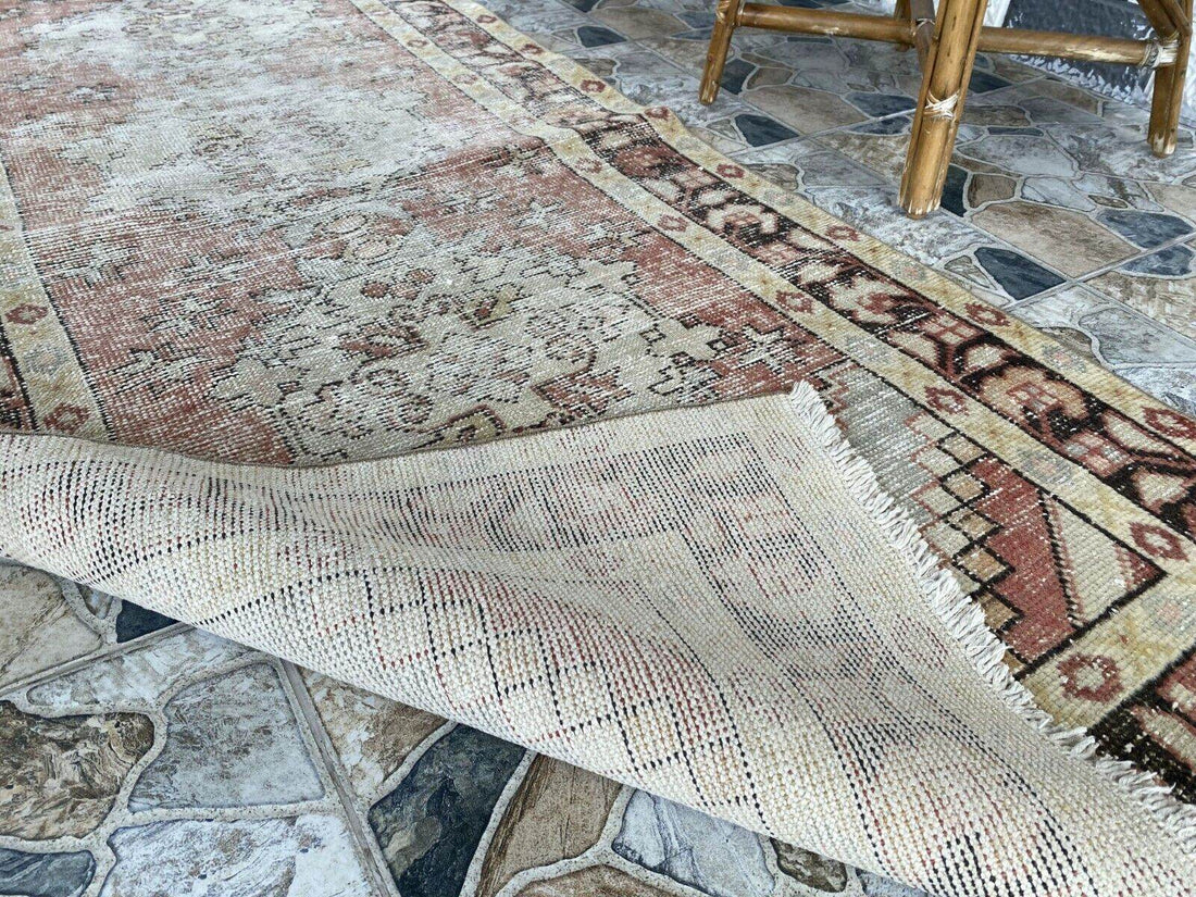 Vintage Runner Rug | Antique Wool Bohemian Anatolian Handmade Turkish 3.2x9.4ft