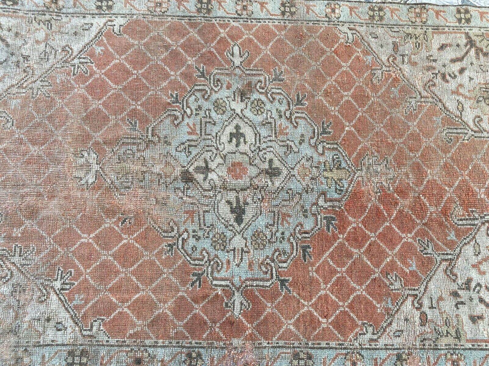 Vintage Turkish Oushak Rug | Anatolian Antique Brown Hand-Knotted Wool Area Rug