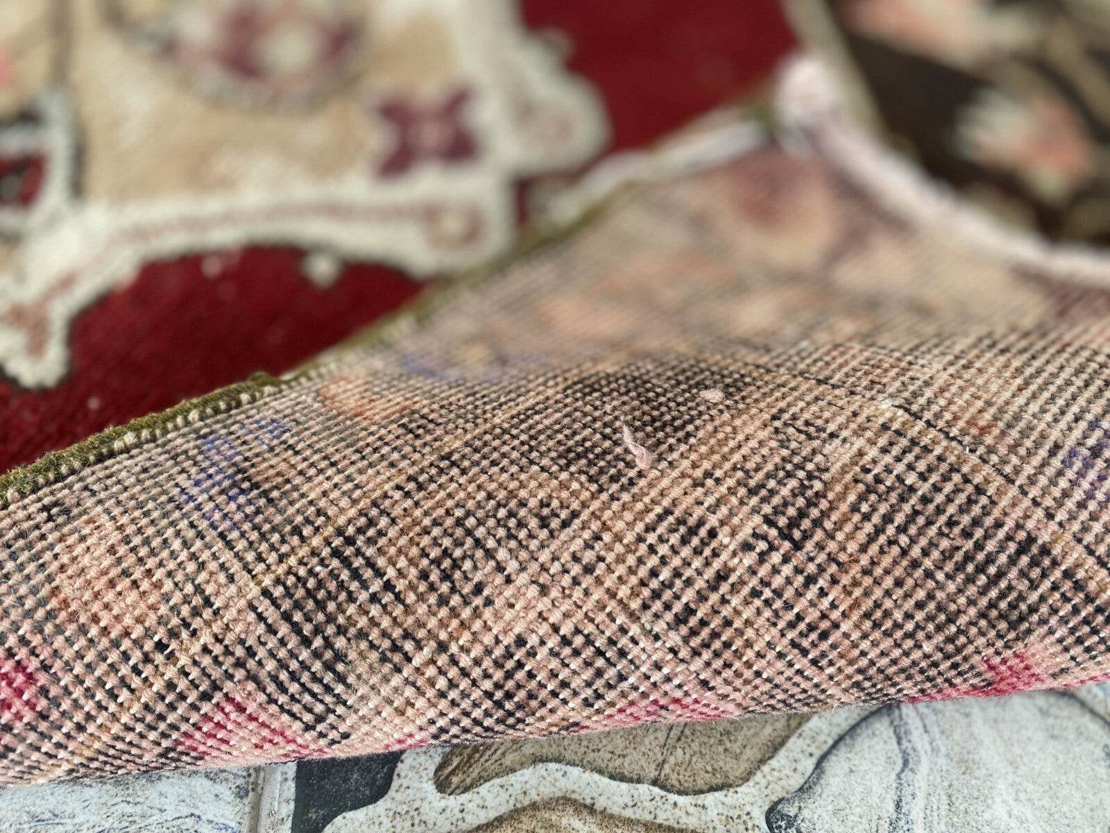 Handmade Turkish Vintage Rug | 1970s Tribal Wool Farmhouse Antique Small Carpet