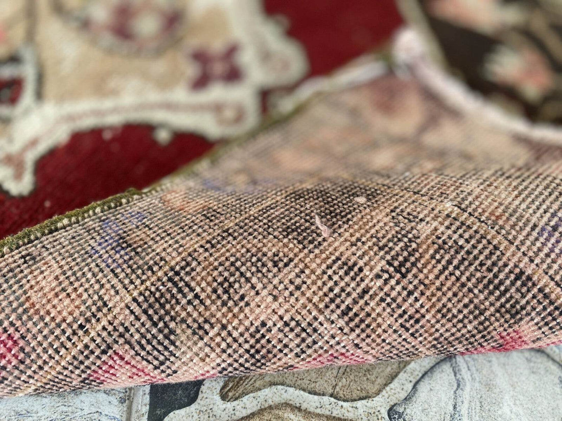 Handmade Turkish Vintage Rug | 1970s Tribal Wool Farmhouse Antique Small Carpet