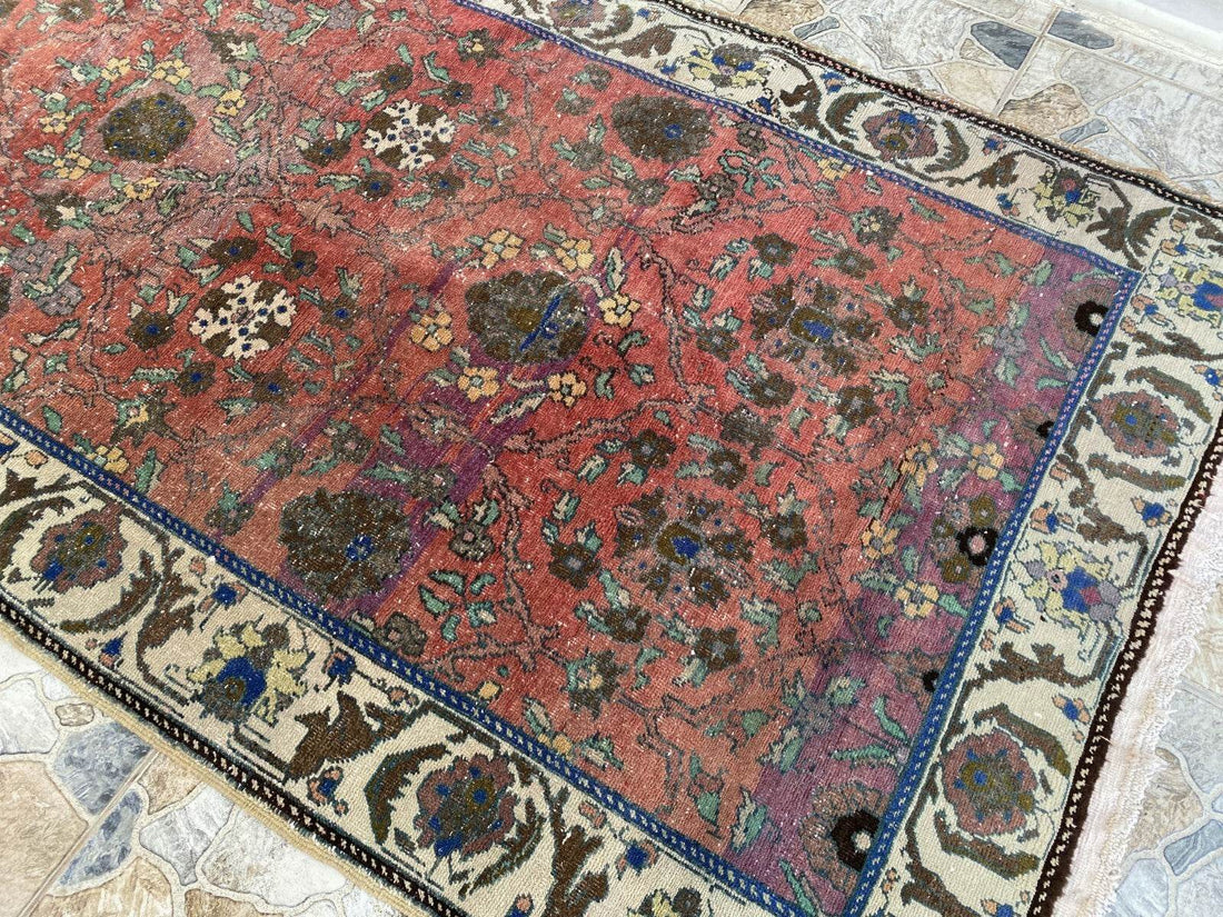 Vintage Turkish Rug | Tribal Handmade Wool Farmhouse Antique Area Aesthetic Rugs