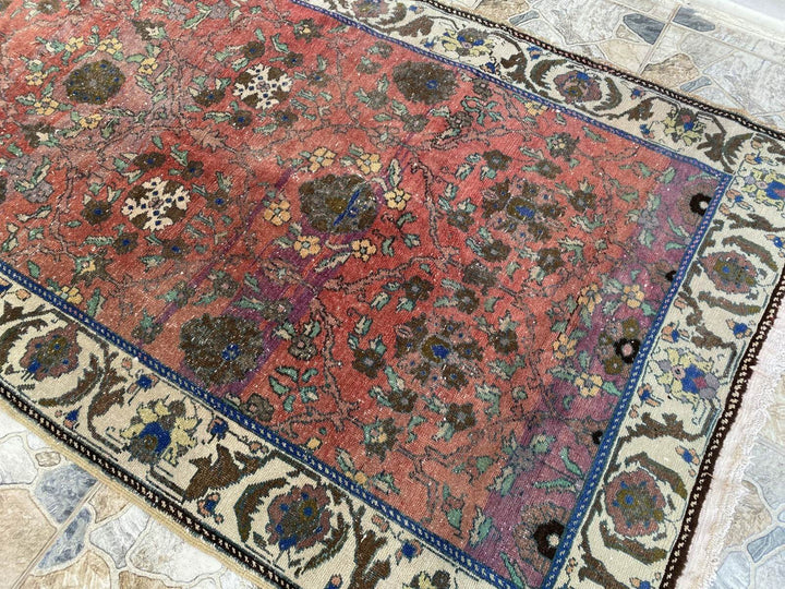 Vintage Turkish Rug | Tribal Handmade Wool Farmhouse Antique Area Aesthetic Rugs