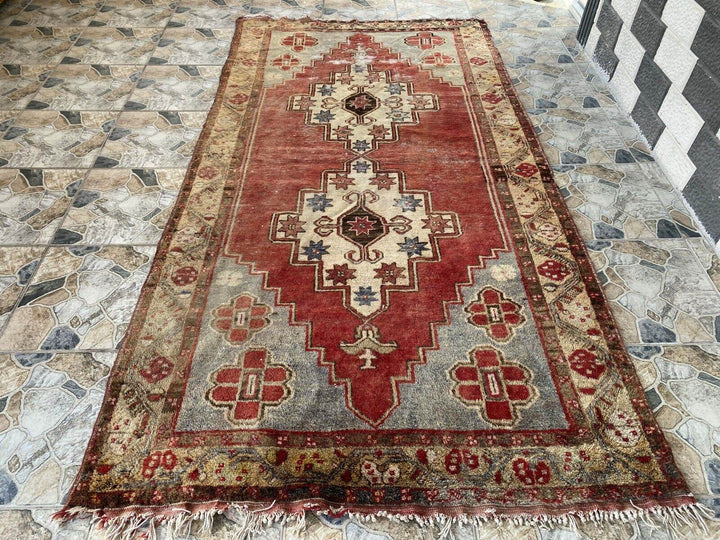 Vintage Turkish Oushak Rug | 5x9 ft | Wool Antique Tribal Handmade Area Rug |