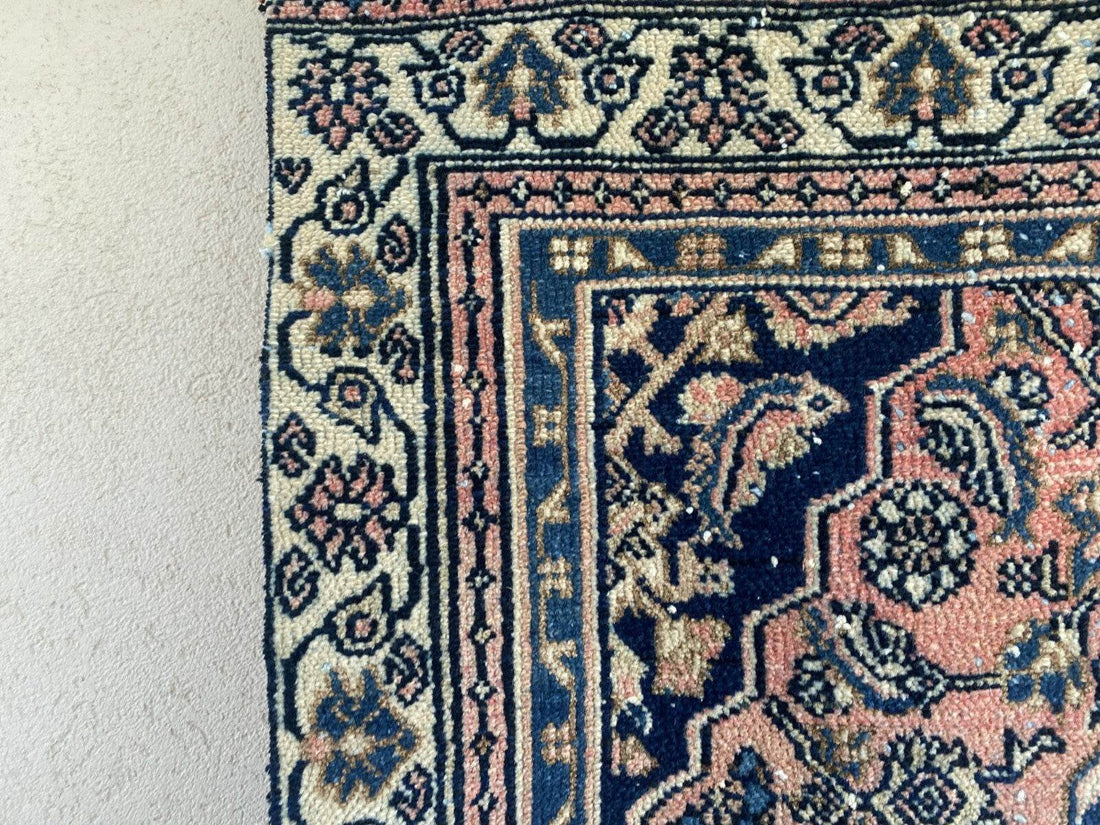 VINTAGE RUG HAND-KNOTTED Caucasian Tribal handmade wool antique farmhouse rug