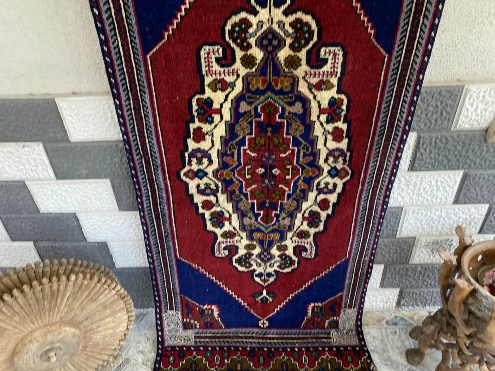 Vintage Turkish Runner Rug | 2.7 x 7.5 ft Hand-Knotted Wool Antique Hallway Rug