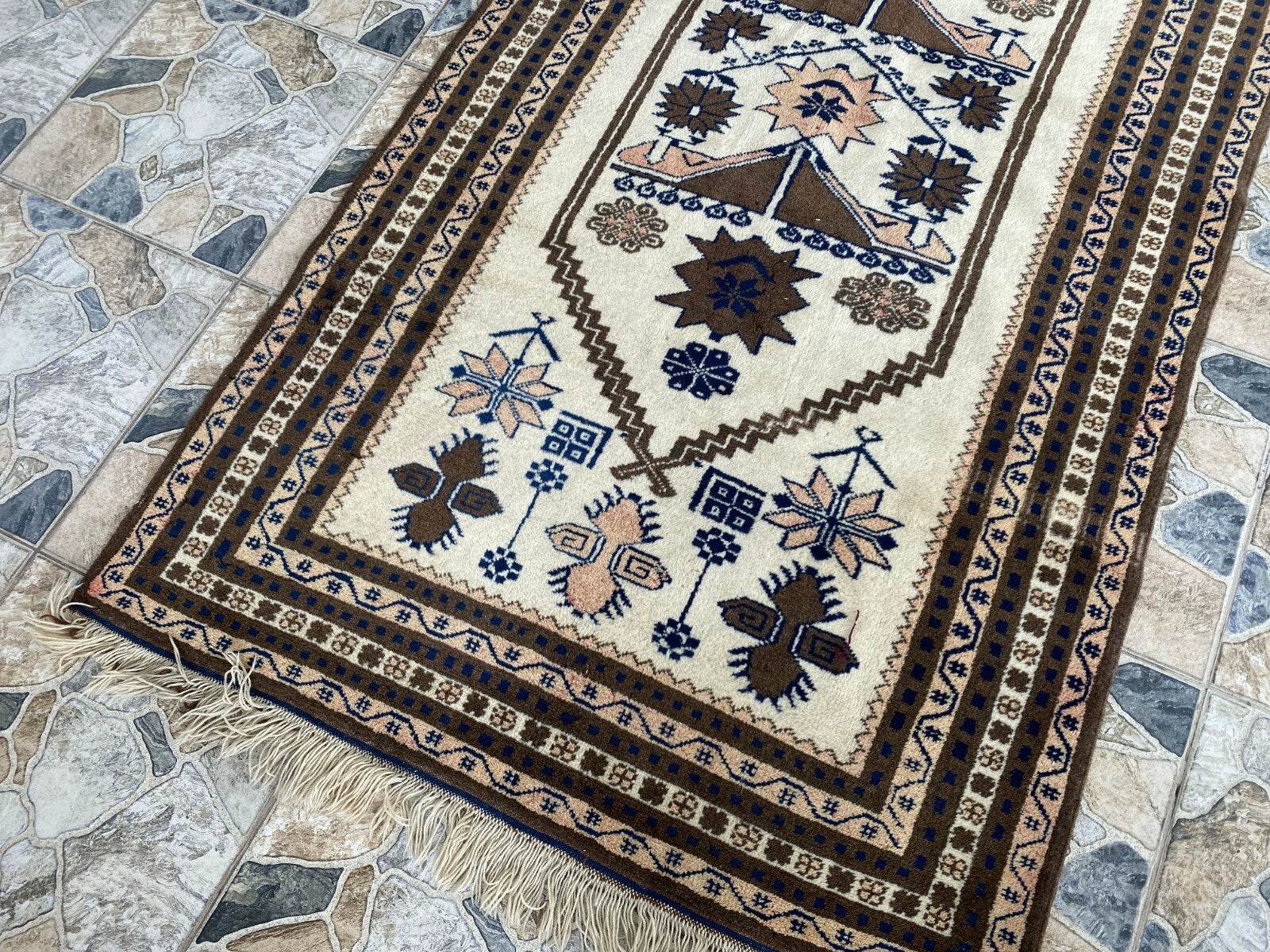 Vintage Turkish Oushak Rug, 4 x 7 ft Handmade Wool Antique Tribal Area Rug