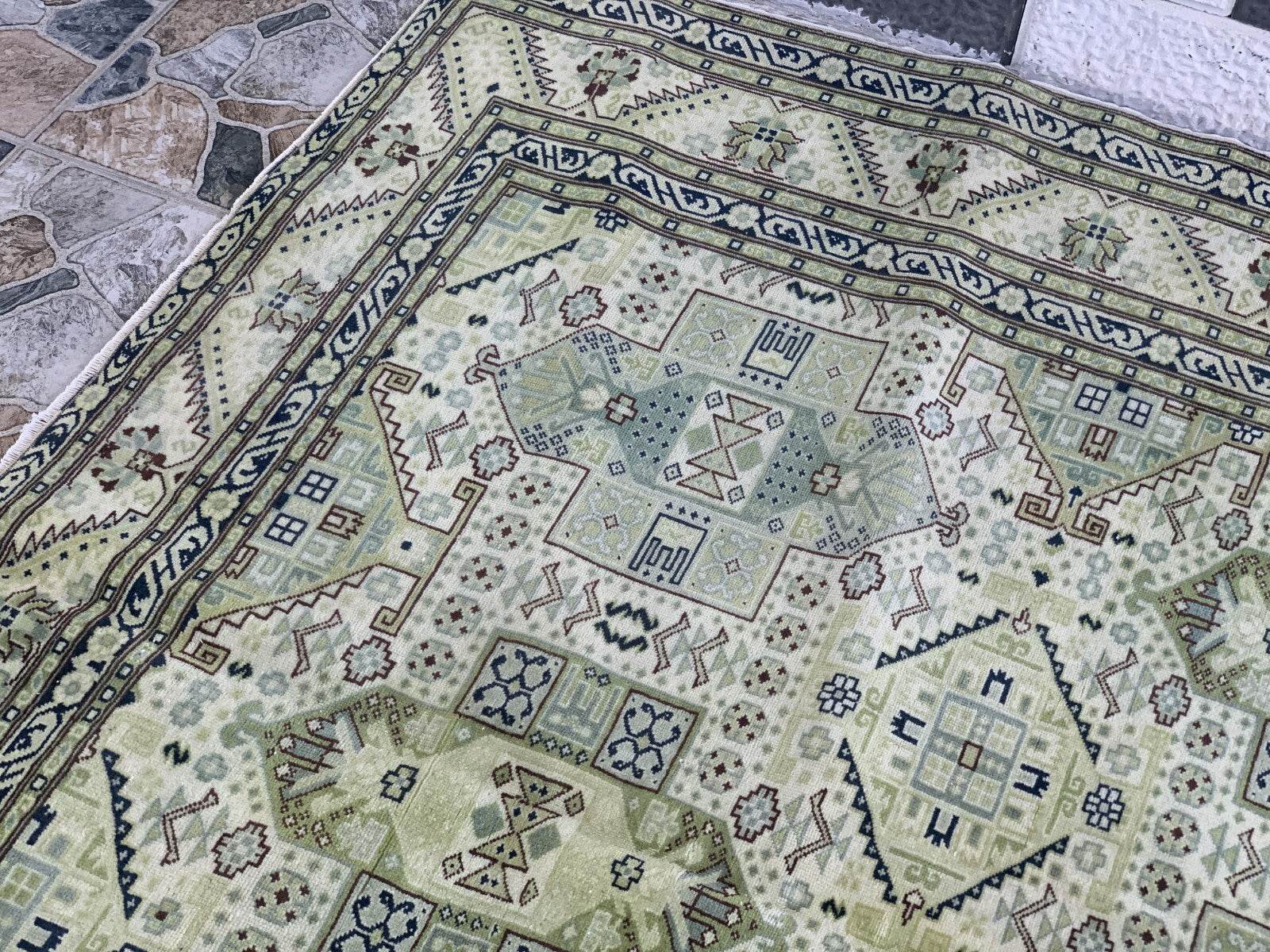 Vintage Turkish Anatolian Area Rug - Handmade 1960s | Rare Oushak Tribal Carpet