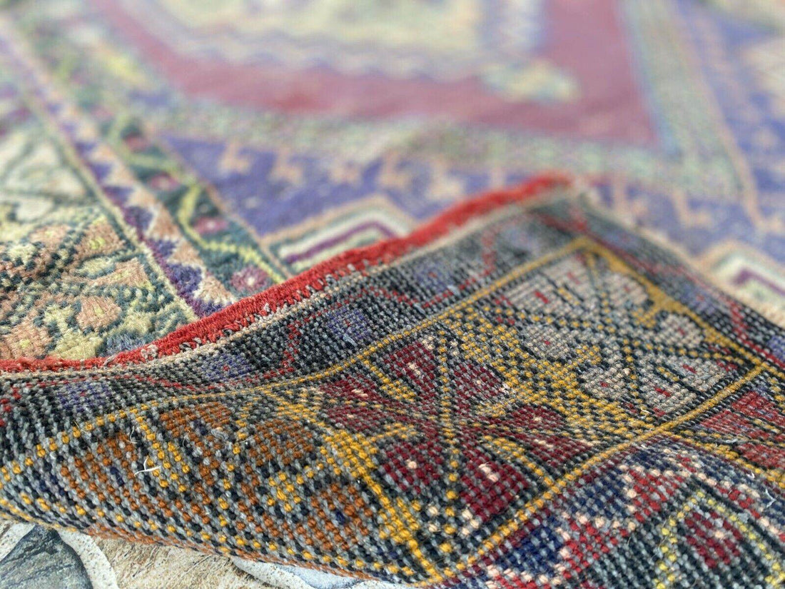 Handmade Turkish Vintage Rug | 1970s Tribal Wool Farmhouse Antique Area Carpet