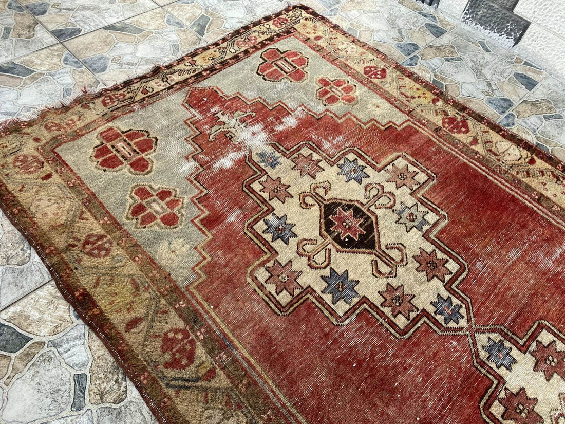Vintage Turkish Oushak Rug | 5x9 ft | Wool Antique Tribal Handmade Area Rug |