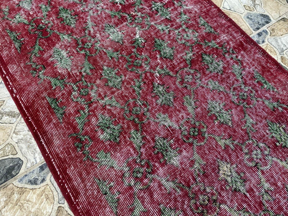 Vintage Turkish Runner Rug | 2.7x6.7ft Wool Handmade Anatolian Village Hallway