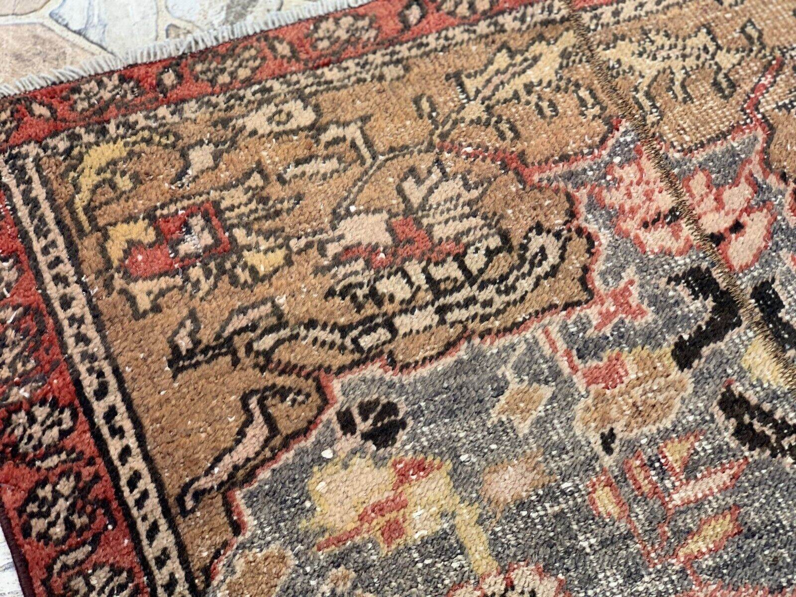 Vintage Armenian Tribal Rug | 3x6 ft | Antique Kurdish Wool Handmade Area Rug