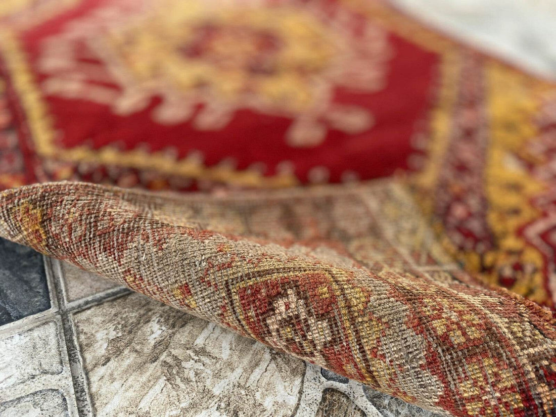 Handmade Turkish Vintage Rug | 1970s Wool Tribal Farmhouse Antique Small Carpet