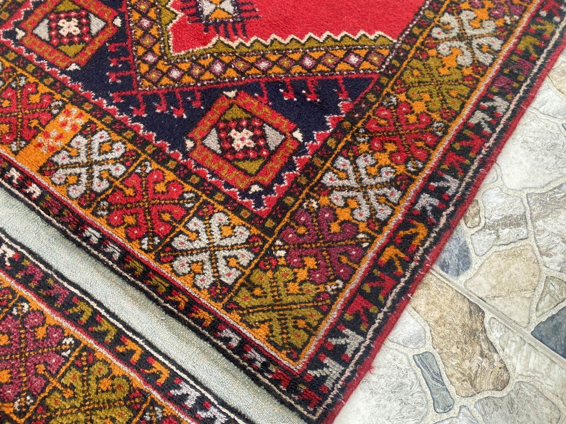 Vintage Turkish Oushak Rug | 3.3x10.8 | Wool Antique Tribal Handmade Area Rug |