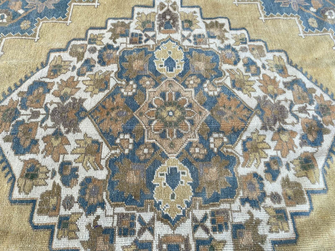 Vintage Turkish Oushak Rug | Anatolian Antique Taspinar Hand-Knotted Wool 1960s 6x8 ft