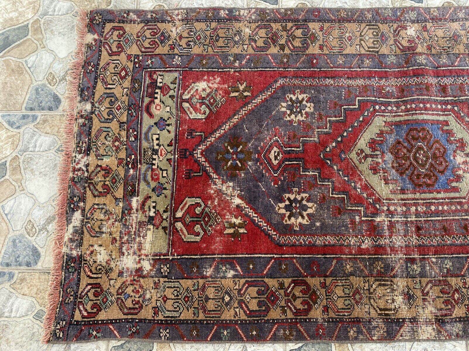 Vintage Turkish Oushak Rug | Antique Tribal Handmade Wool Farmhouse 3 x 6 ft