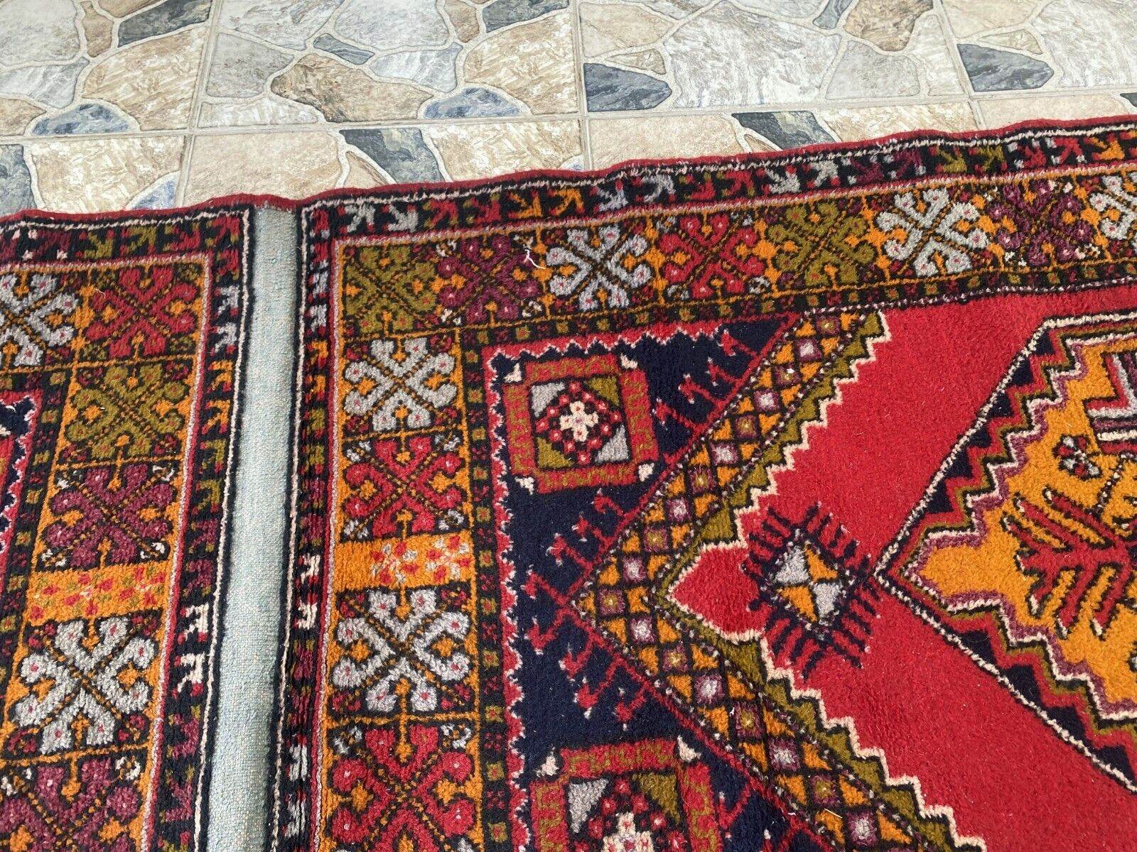 Vintage Turkish Oushak Rug | 3.3x10.8 | Wool Antique Tribal Handmade Area Rug |