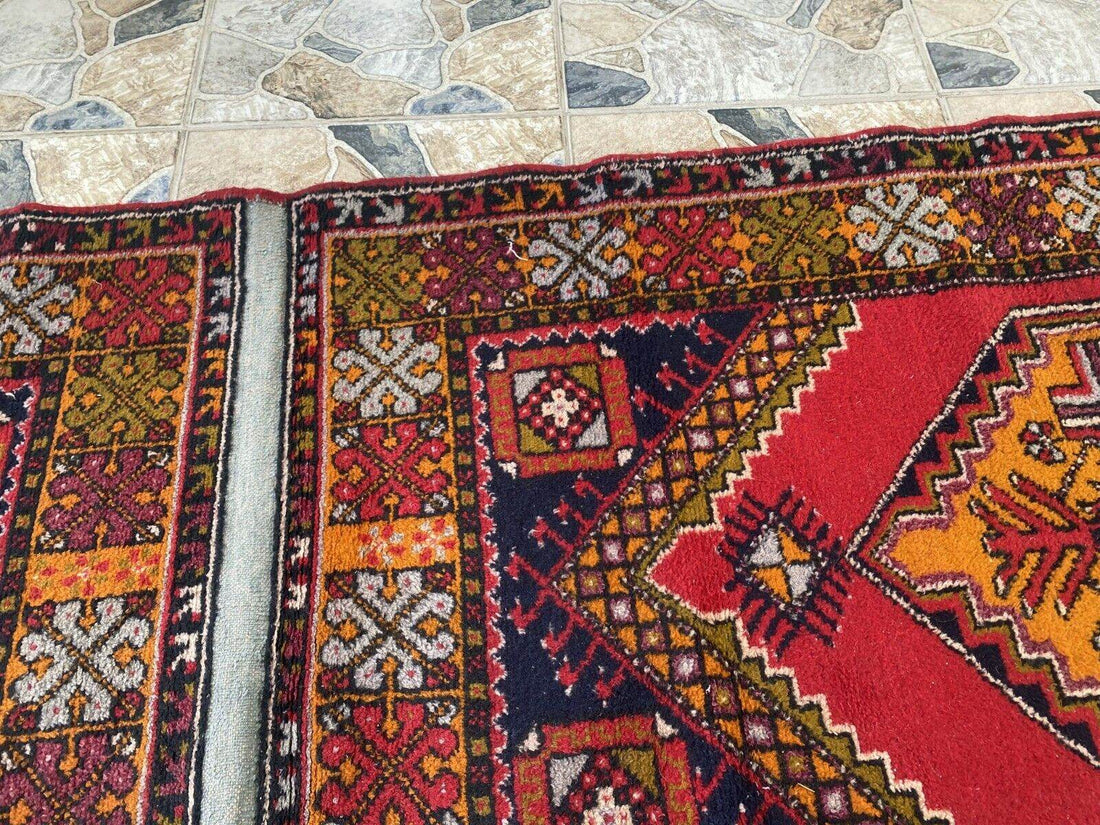 Vintage Turkish Oushak Rug | 3.3x10.8 | Wool Antique Tribal Handmade Area Rug |