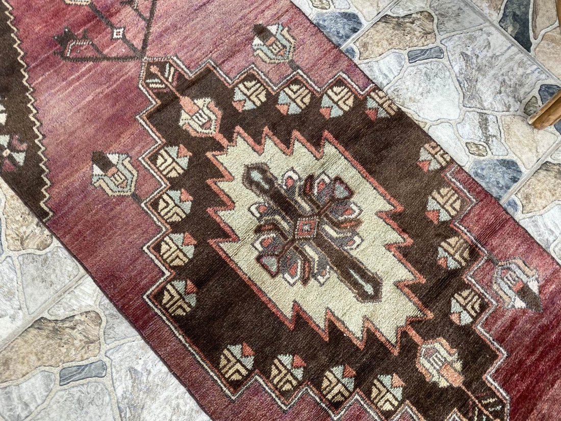 Vintage Rug | Farmhouse Antique Wool Anatolian Runner Handmade Turkish 2.1x8.6ft