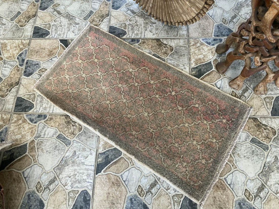 Vintage Hand-knotted Rug | Tribal Wool Farmhouse Antique 1980s Turkish Small Rug