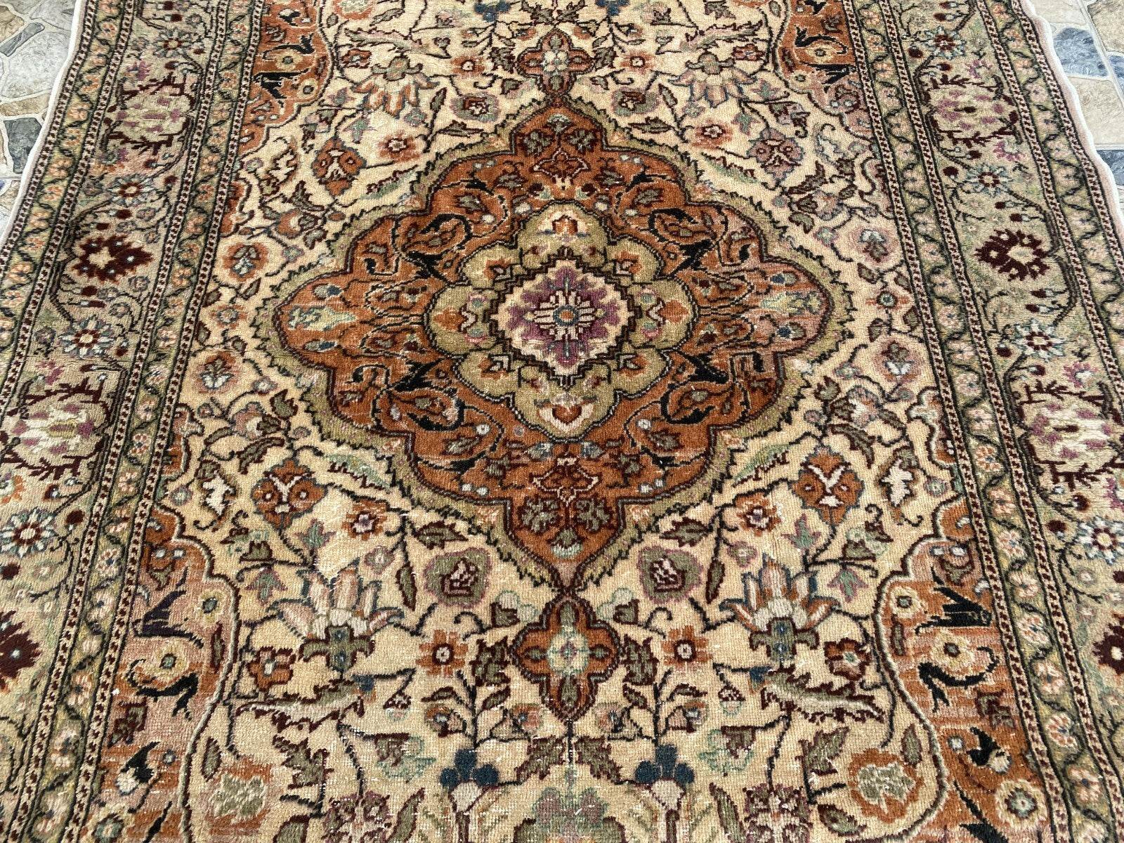 Handmade Turkish Vintage Area Rug, 1970s Antique Wool Tribal Farmhouse Carpet