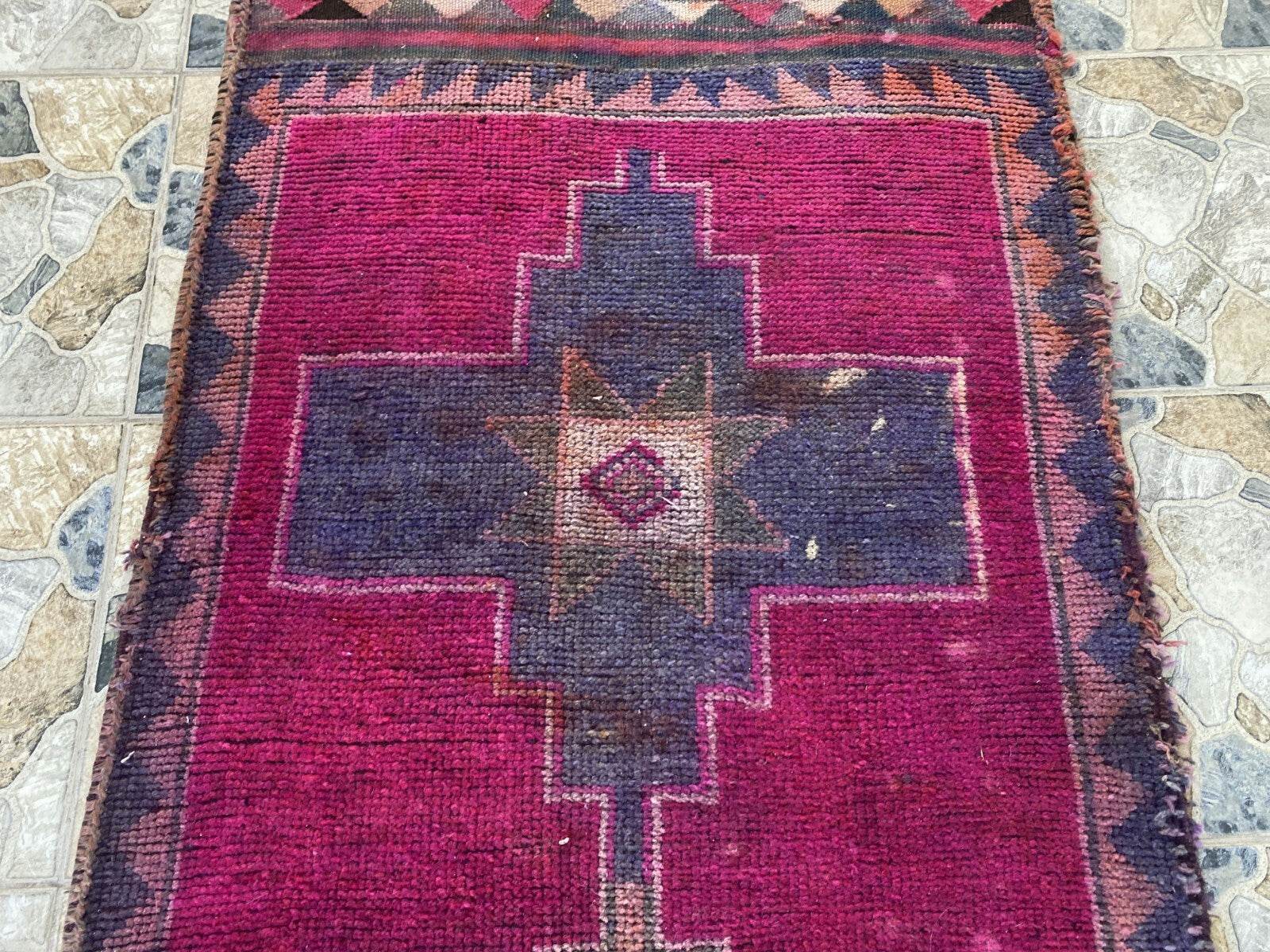 Kurdish Vintage Rug | Handmade Wool 1960s Farmhouse Tribal Antique Runner Carpet