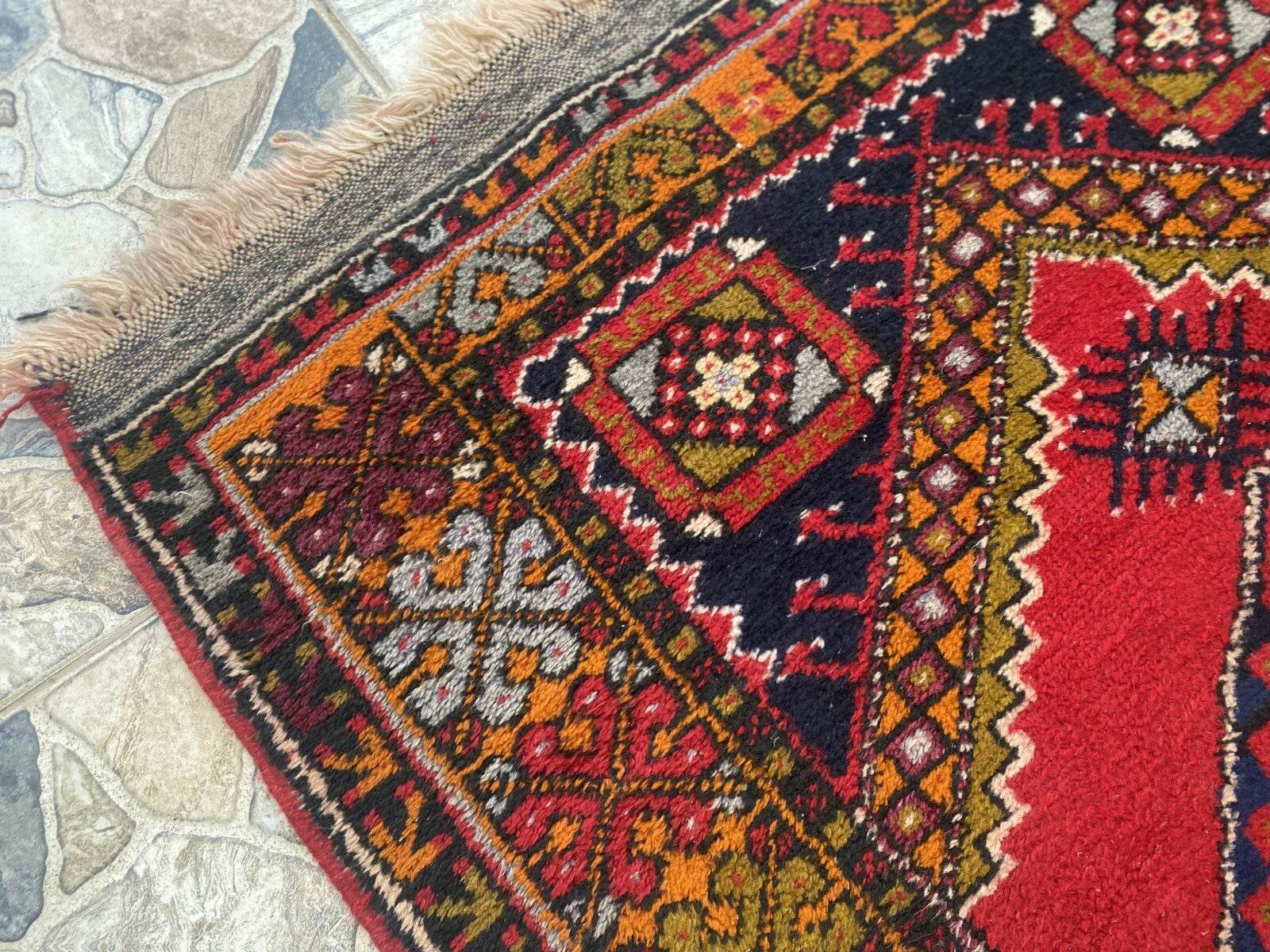 Vintage Turkish Oushak Rug | 3.3x10.8 | Wool Antique Tribal Handmade Area Rug |