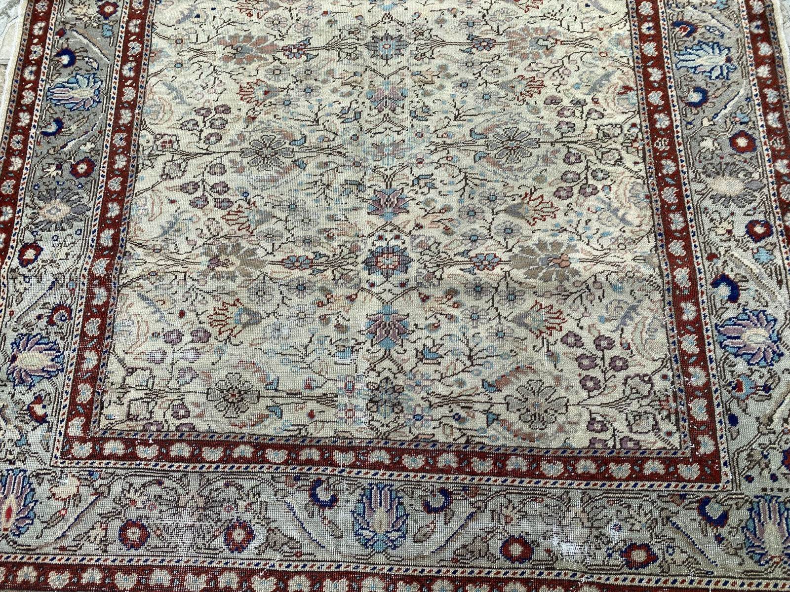 Vintage Anatolian Area Rug | 4.5x6.8 ft Antique Turkish Oushak | Faded Farmhouse