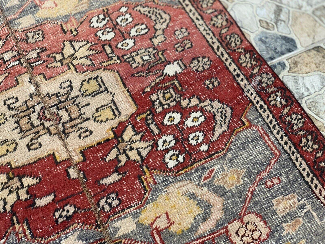 Vintage Armenian Tribal Rug | 3x6 ft | Antique Kurdish Wool Handmade Area Rug