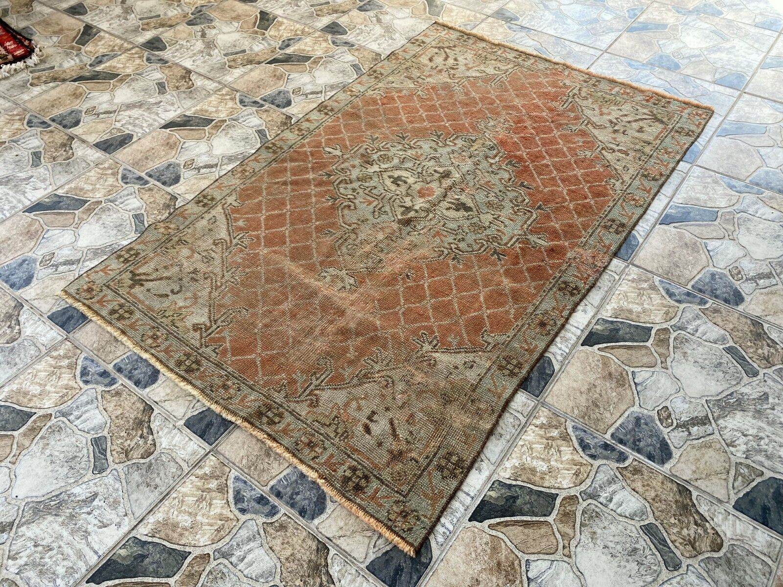 Vintage Turkish Oushak Rug | Anatolian Antique Brown Hand-Knotted Wool Area Rug