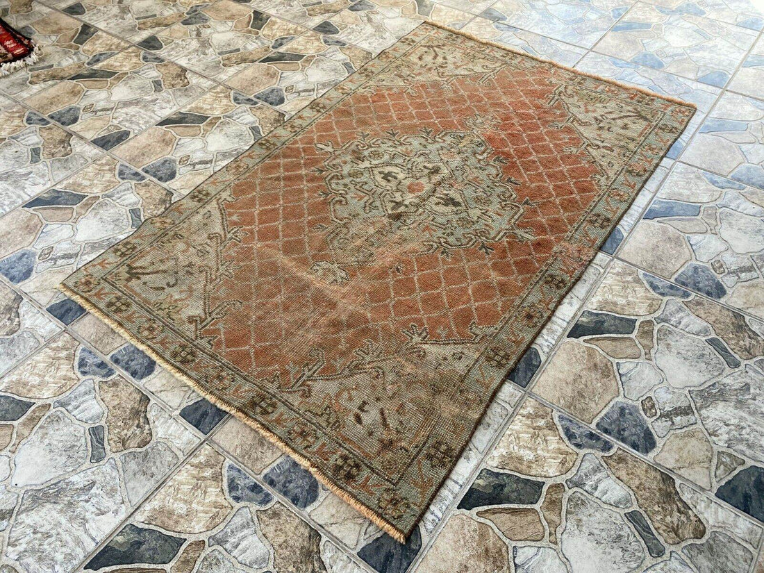 Vintage Turkish Oushak Rug | Anatolian Antique Brown Hand-Knotted Wool Area Rug