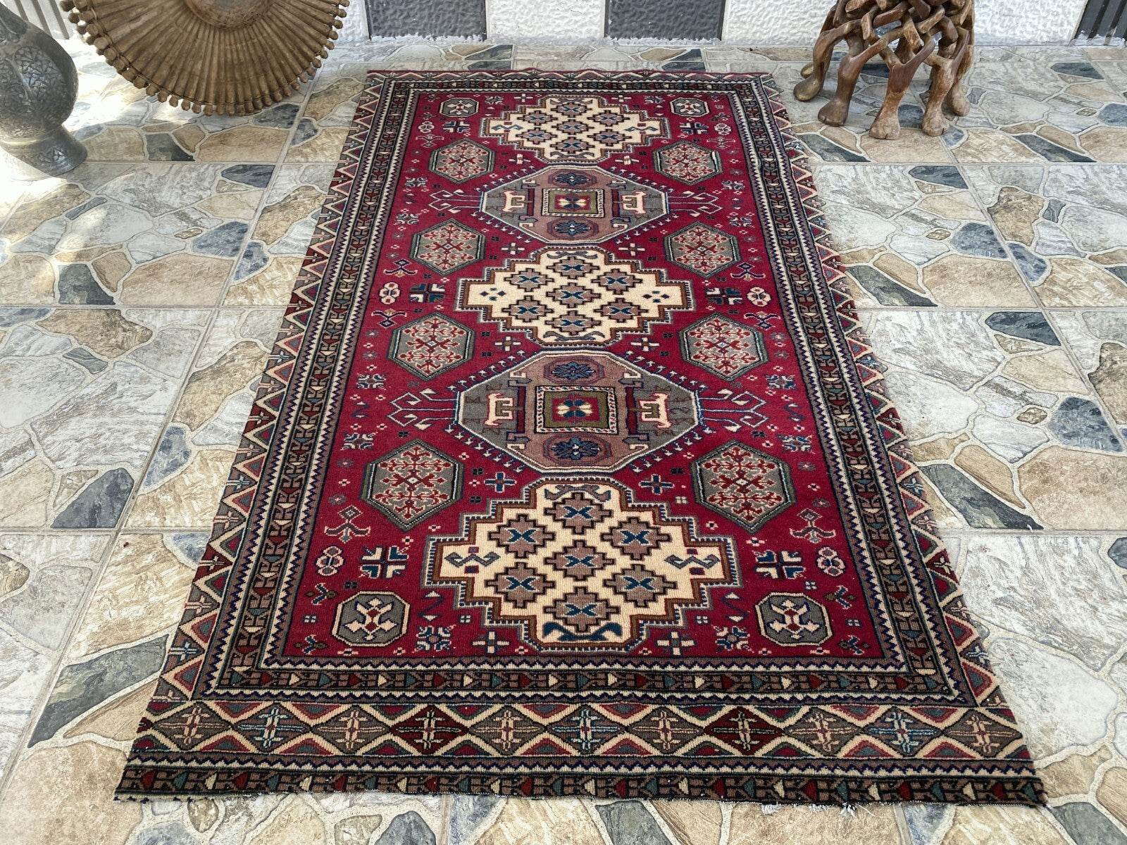 Vintage Turkish Oushak Rug | 3x5.1 ft | Wool Antique Tribal Handmade Area Rug