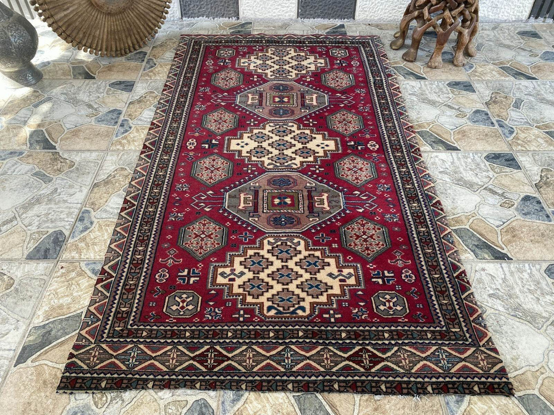 Vintage Turkish Oushak Rug | 3x5.1 ft | Wool Antique Tribal Handmade Area Rug