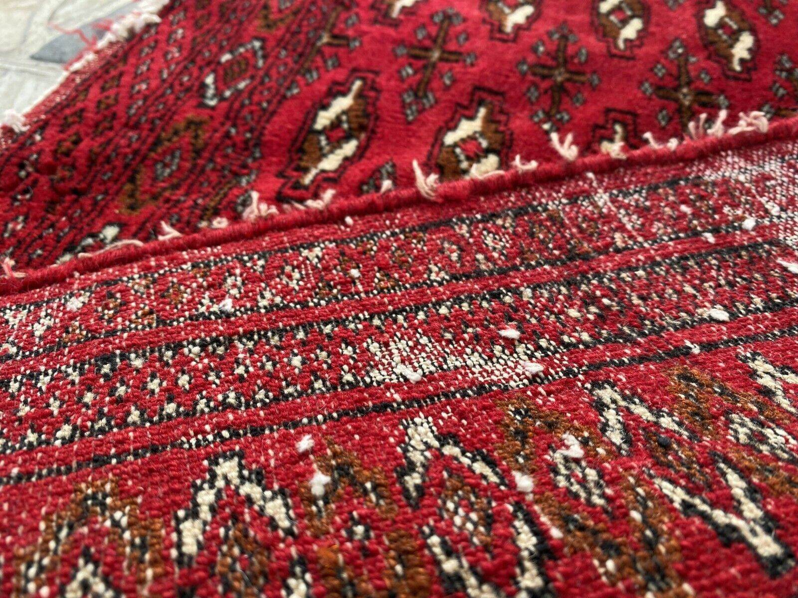 Vintage Afghan Rug - Wool Handmade Bohemian Distressed Farmhouse Small Rug 2x3