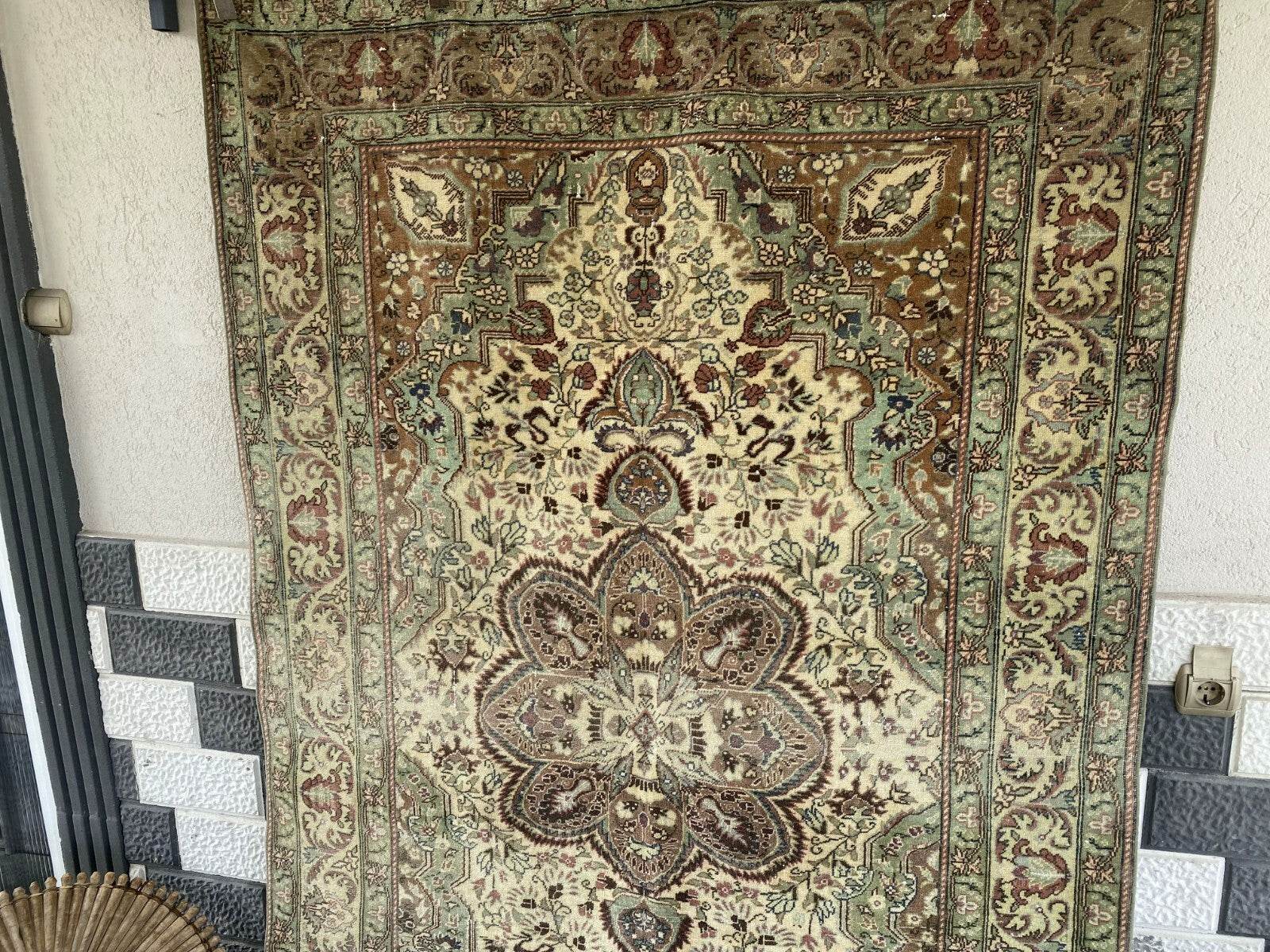 Vintage Turkish Rug,Geometric Farmhouse Antique Anatolian Village Rug 4.8x7.2 Ft