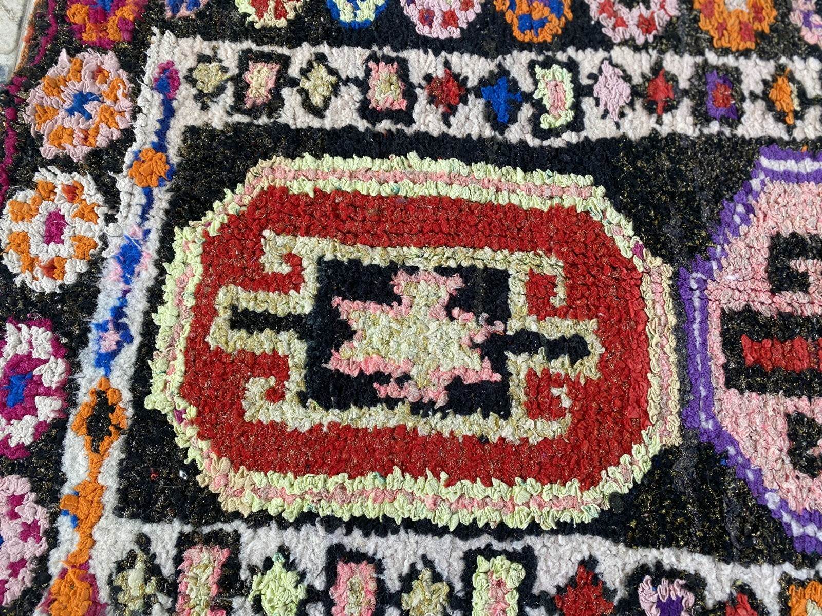 Vintage Kurdish Herki Rug | Tribal Handmade Farmhouse Antique Wool Runner Carpet