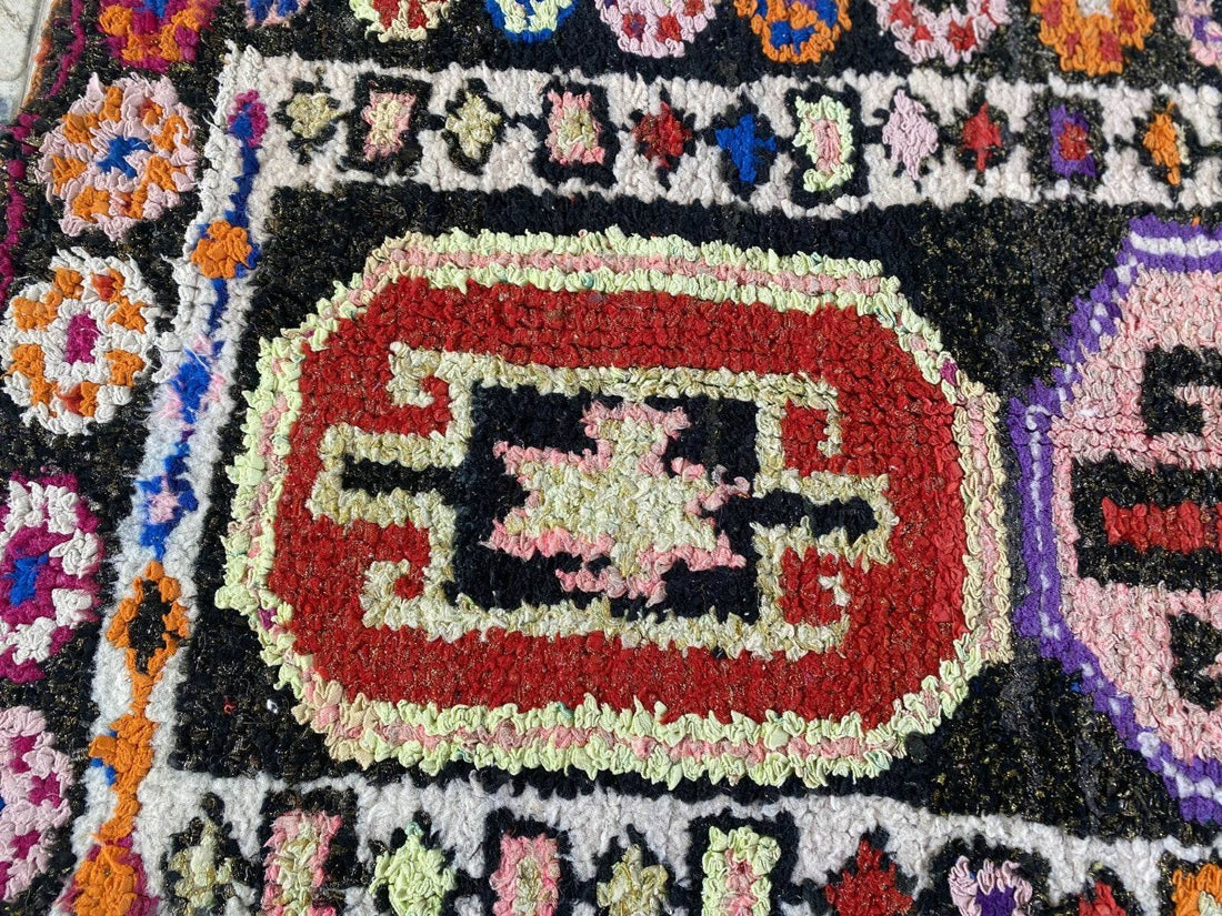 Vintage Kurdish Herki Rug | Tribal Handmade Farmhouse Antique Wool Runner Carpet