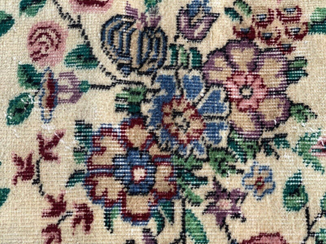 Vintage Turkish Rug | Oushak Handmade Wool Farmhouse Carpet Antique 3.3 x 5.2 ft