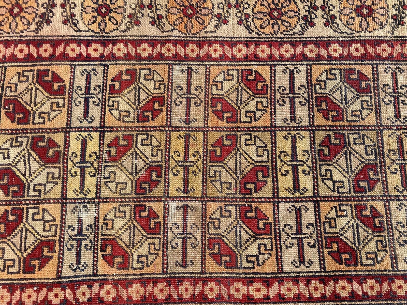 Pre 1920’s ANTIQUE ARMENIAN AREA RUG GEOMETRIC TRIBAL FARMHOUSE VINTAGE CARPET