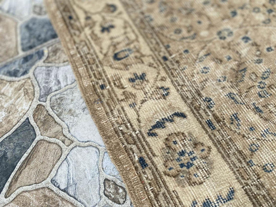 Vintage Turkish Rug | Anatolian Antique Wool Farmhouse Handmade Carpet 3.7x6.6ft