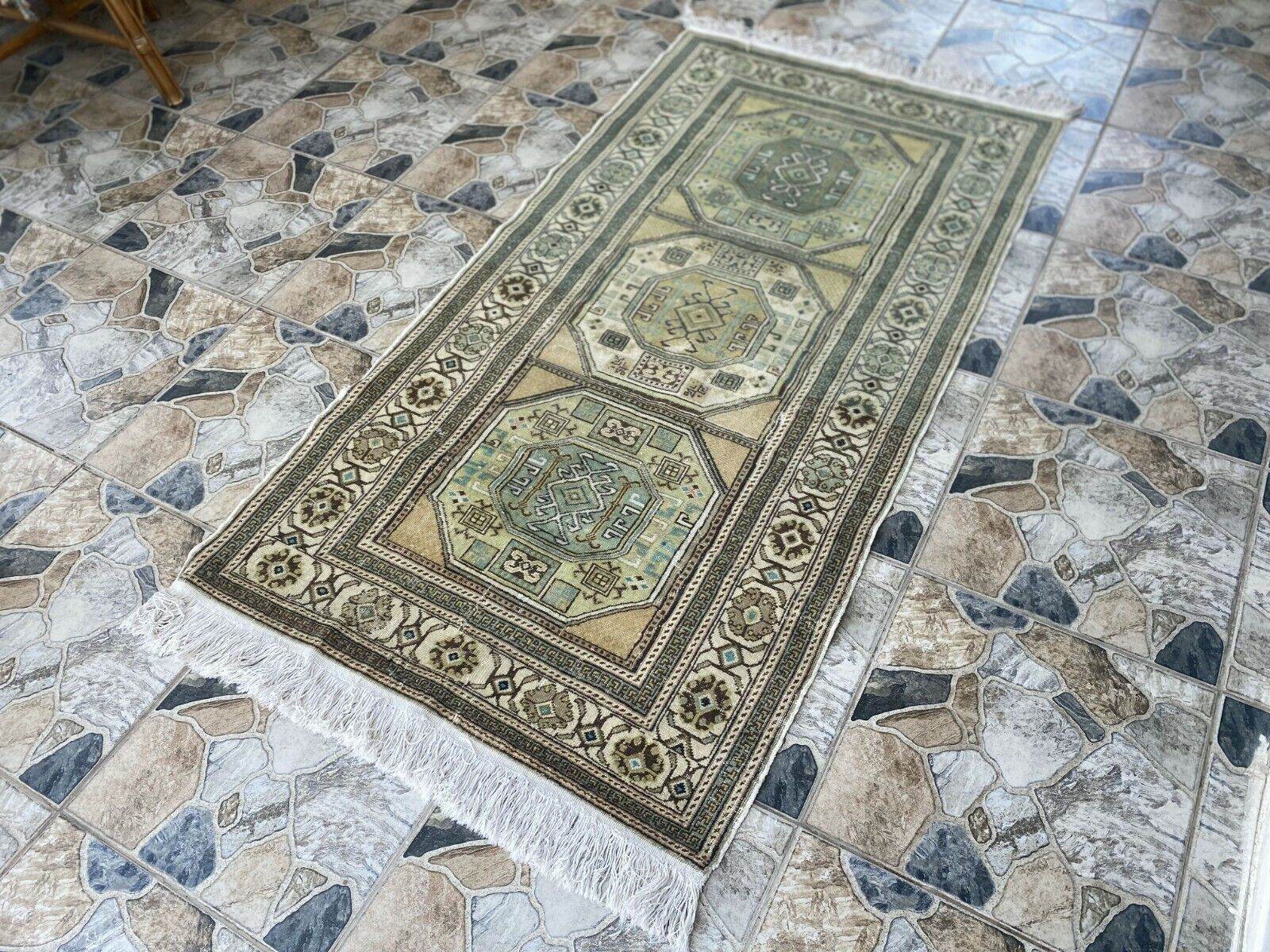 Vintage Turkish Oushak Rug - 3.2x6.1 Paste Handmade Wool Antique Tribal Area Rug