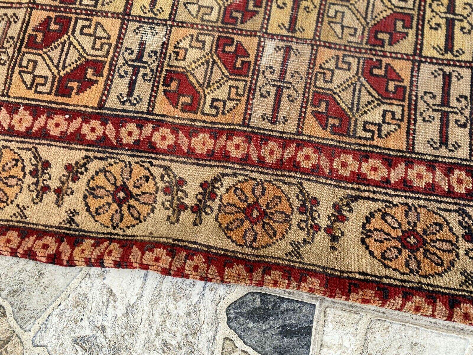 Pre 1920’s ANTIQUE ARMENIAN AREA RUG GEOMETRIC TRIBAL FARMHOUSE VINTAGE CARPET