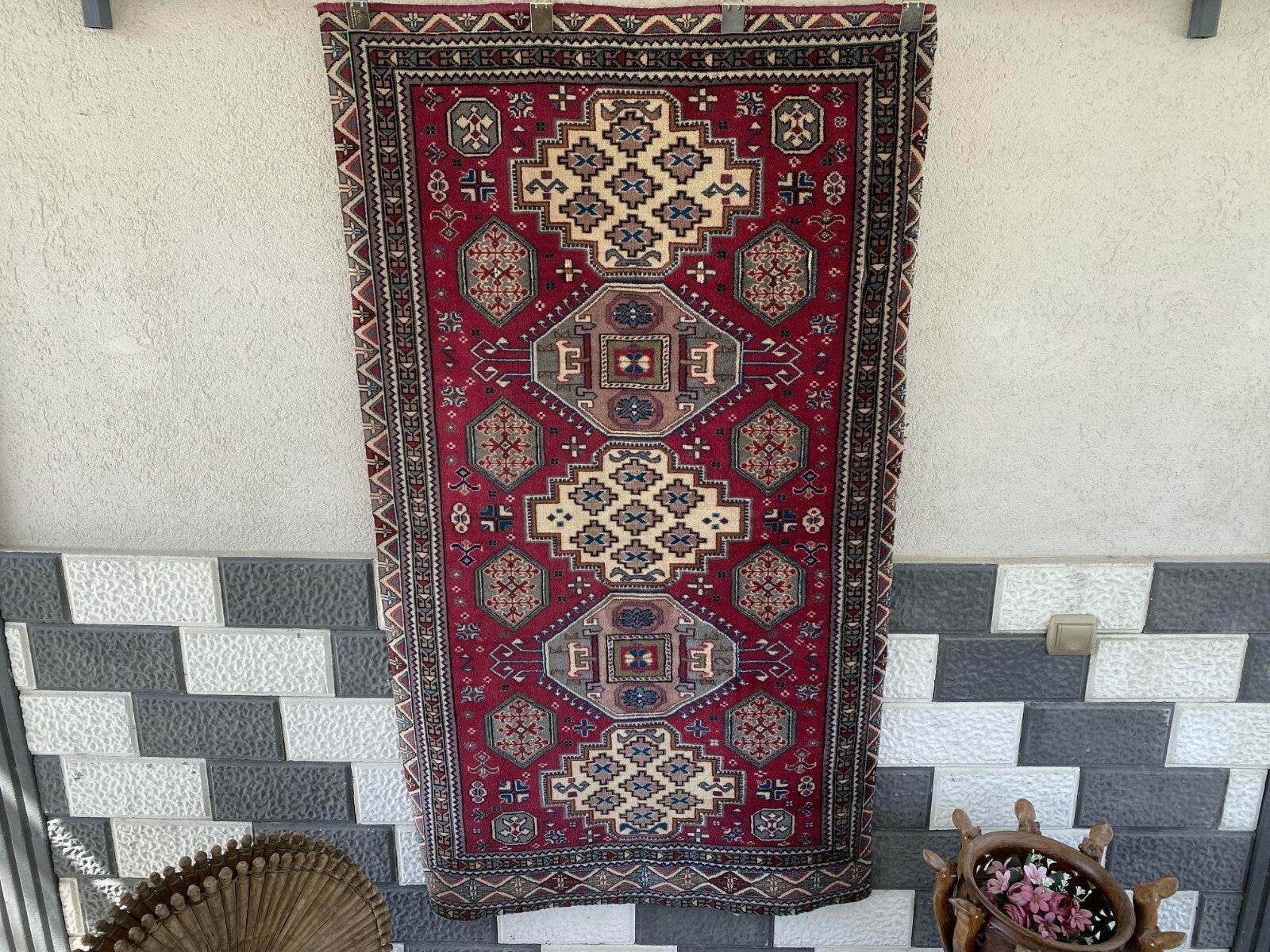 Vintage Turkish Oushak Rug | 3x5.1 ft | Wool Antique Tribal Handmade Area Rug