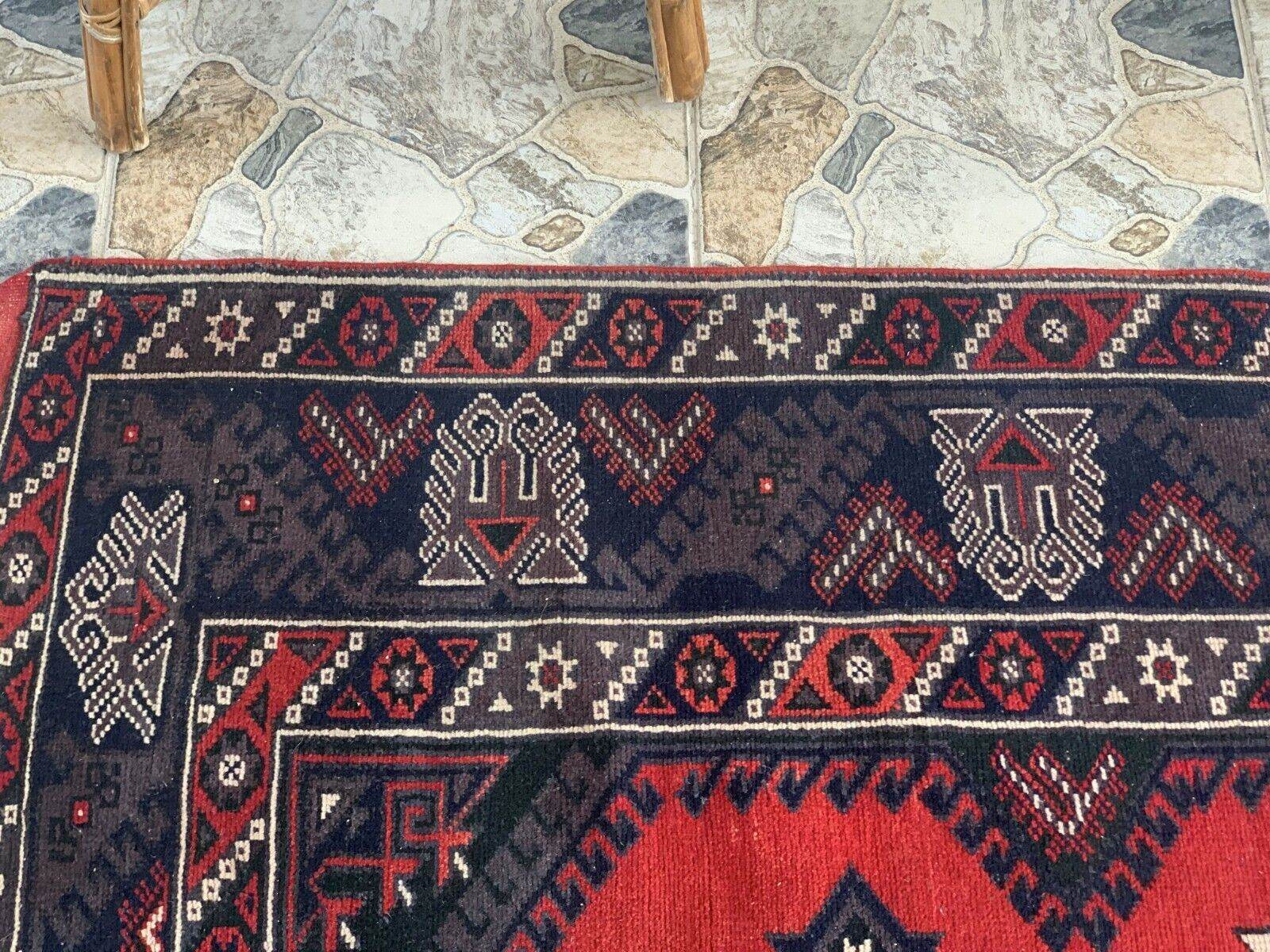 Vintage Turkish Rug | Antique Tribal Handmade Wool Farmhouse Carpet 4 x 6.14 ft