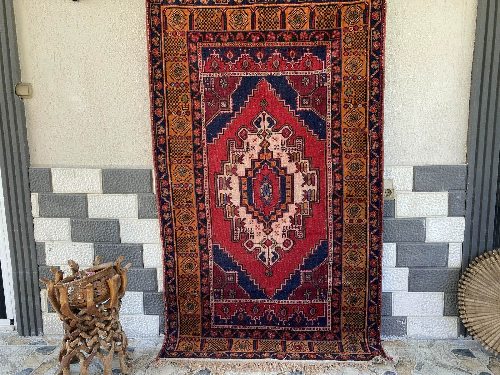 Vintage Turkish Oushak Rug | Hand-Knotted Wool Anatolian Tribal Carpet 4 x 6 ft