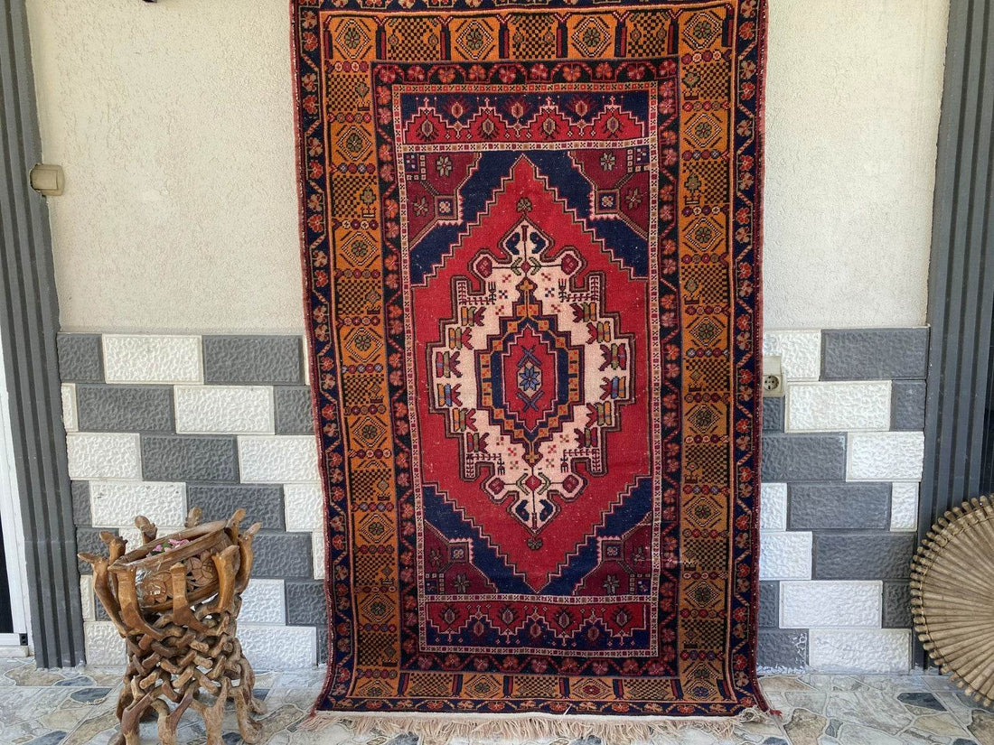 Vintage Turkish Oushak Rug | Hand-Knotted Wool Anatolian Tribal Carpet 4 x 6 ft