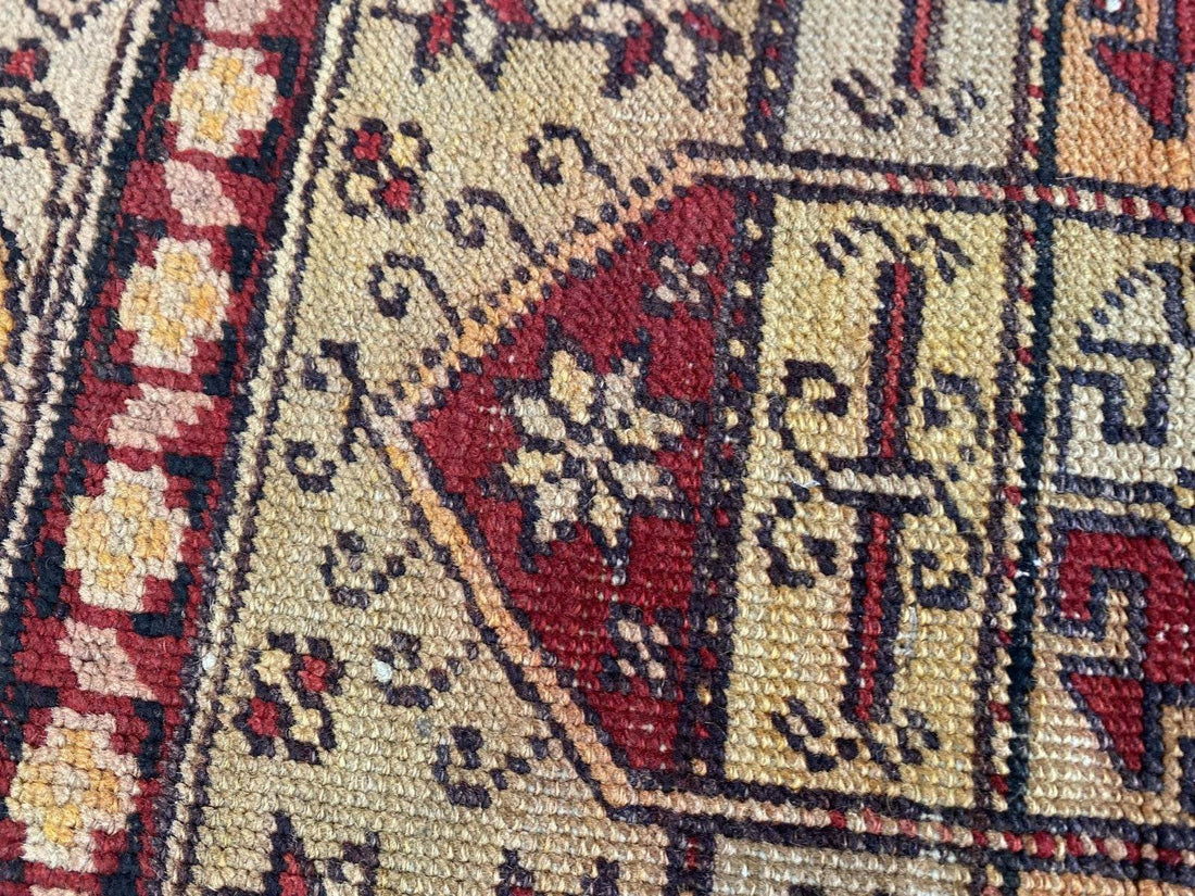 Pre 1920’s ANTIQUE ARMENIAN AREA RUG GEOMETRIC TRIBAL FARMHOUSE VINTAGE CARPET