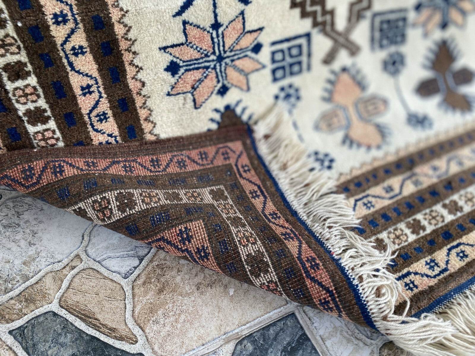 Vintage Turkish Oushak Rug, 4 x 7 ft Handmade Wool Antique Tribal Area Rug