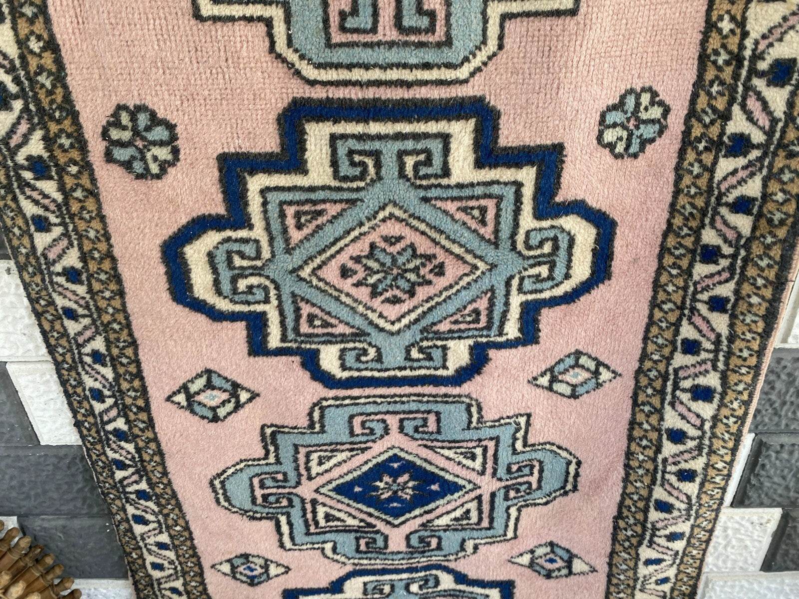 Vintage Rug | Farmhouse Antique Wool Anatolian Runner Handmade Turkish 2.7x6.3ft