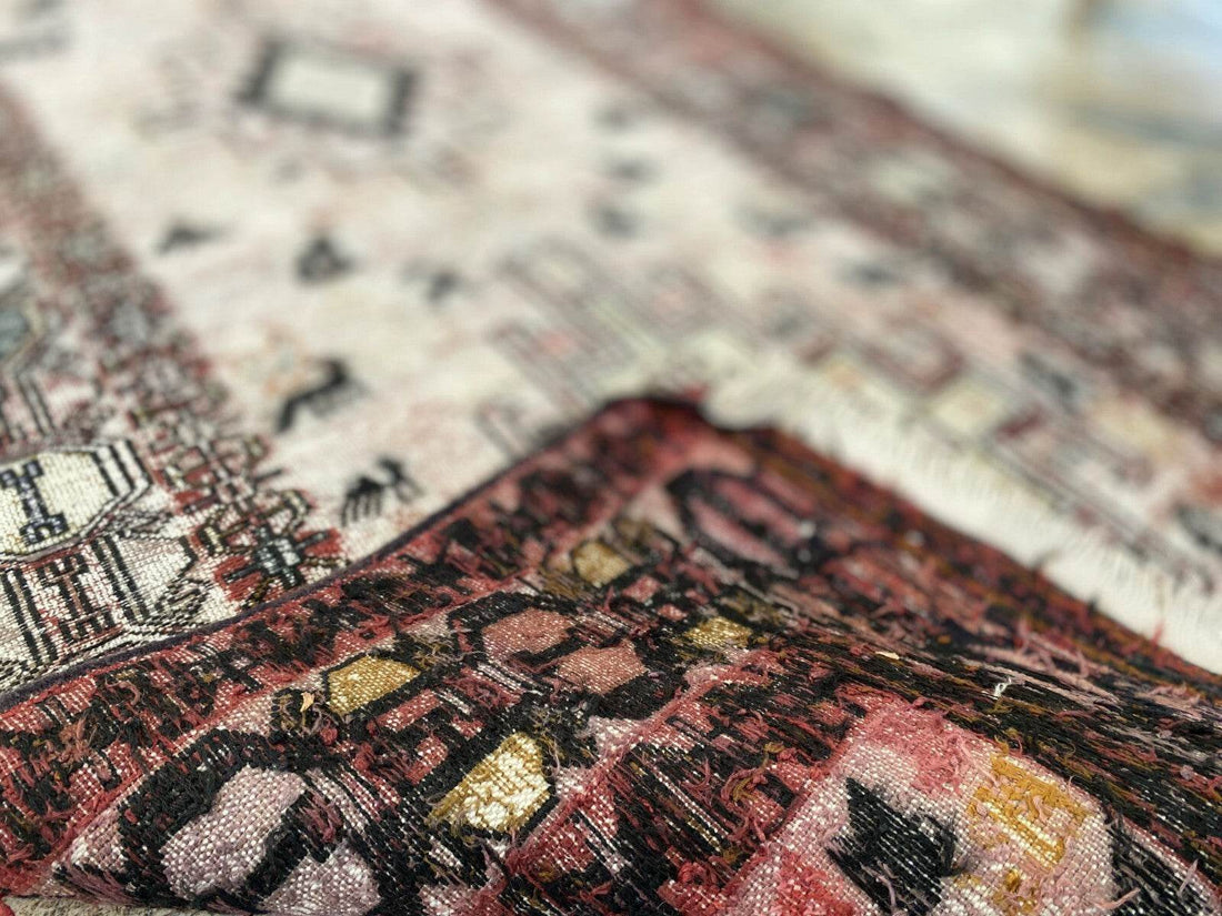 Vintage Persian Rug - 2.4x8.9 Brown Soumak Handmade Wool Antique Tribal Area Rug