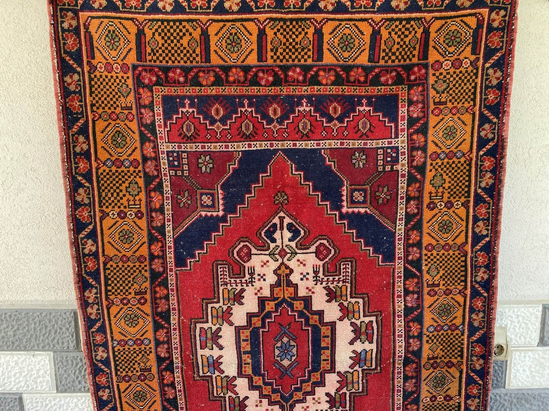 Vintage Turkish Oushak Rug | Hand-Knotted Wool Anatolian Tribal Carpet 4 x 6 ft